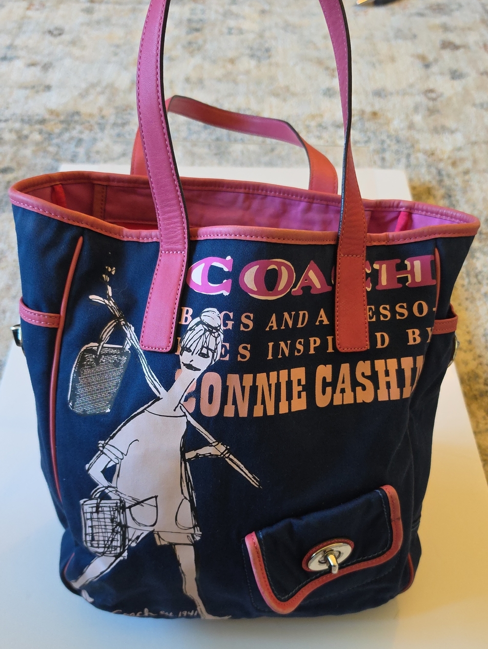 Coach Bonnie Cashin Tribute Canvas Tote. M0873-13530. 12×12×5.5×9 inch strap.